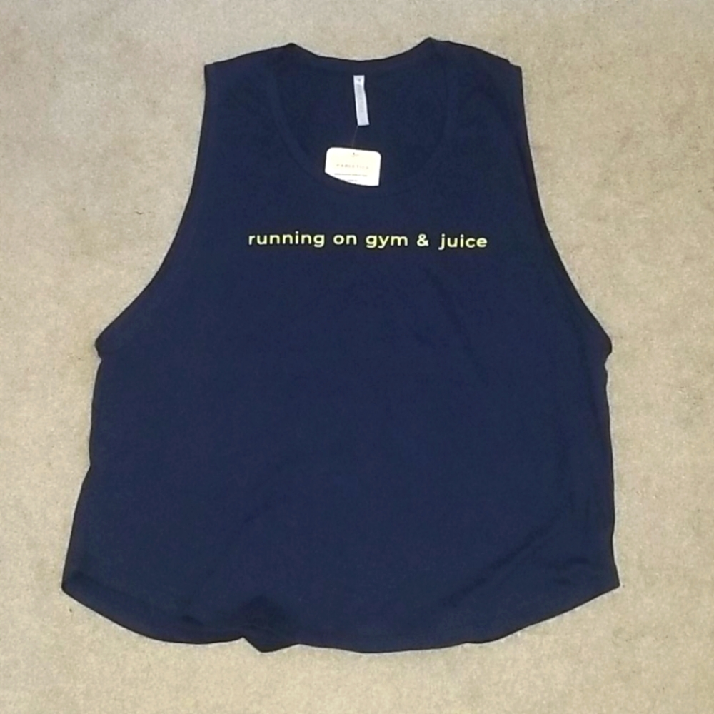 "Running on Gym & Juice" Fabletics tank top